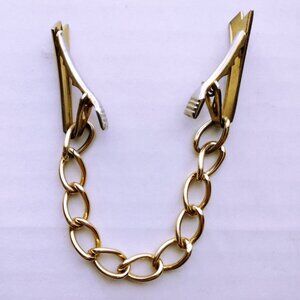Vintage Sweater Clip 1950s Style Gold & Silver Tone Metal Tie Clips